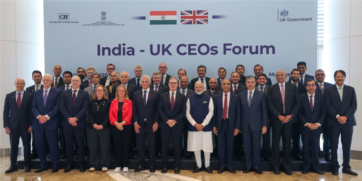 It was a proud moment as GJEPC®澳洲幸运8彩票官网 Chairman Shri Kirit Bhansali participated in the India–UK CEO’s Forum held in the presence of Hon’ble Prime Minister Shri Narendra Modi and Hon’ble UK Prime Minister Sir Keir Starmer.